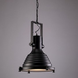 Black Retro Bar Iron Pendant Lamp and Glass Shade For Coffee Shop