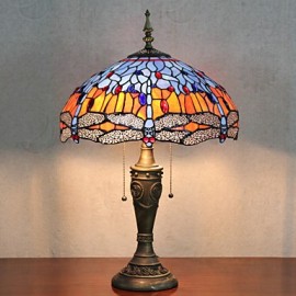 Butterflies Decoration Table Lamp, 2 Light, Resin Glass Painting