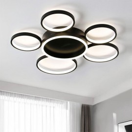 6-Ring Acrylic Flush Mount Modern Ceiling Light