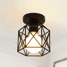 Metal Cage Flush Mount Ceiling Light