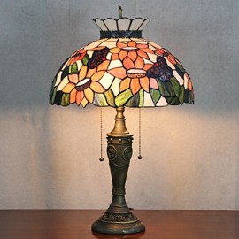 Crown Design Table Lamp, 2 Light, Resin Glass Painting