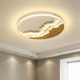 Round Flush Mount Unique Wave Shaped Acrylic Ceiling Light