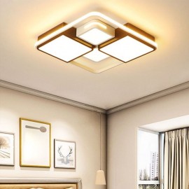 Modern Flush Mount Ceiling Light Acrylic Square Black and White Light Fixture