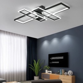 4-Light Flush Mount Ceiling Light Modern Geometric Linear Decorative Light Fixture