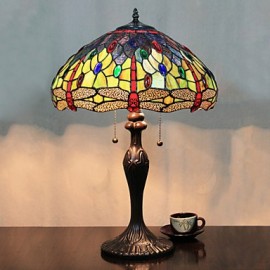 Butterflies And Beads Table Lamp, 2 Light, Resin Glass Painting