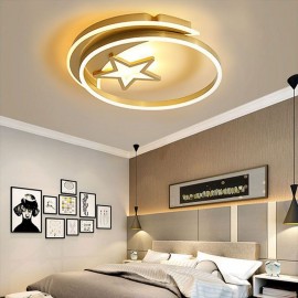 Moon Star Flush Mount Ceiling Light Gold Acrylic Light Fixture