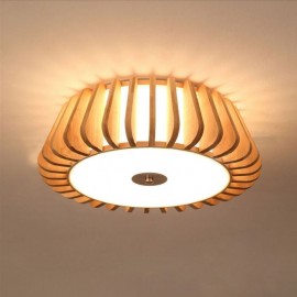 Nordic Round Flush Mount Creative Bamboo Ceiling Light Lighting