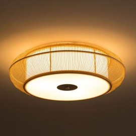 Chinese Special Bamboo Flush Mount Creative Japanese Round Ceiling Light Light