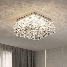 Crystal Ceiling Light Flush Mount Three-Color Dimmable