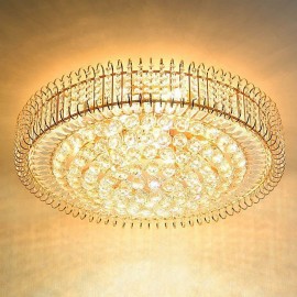 European Style Flush Mount Round Crystal Ceiling Light