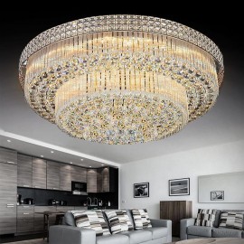 Modern Crystal Chandelier Round Flush Mounted