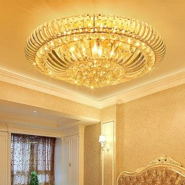 Modern Simple Flush Mounted Crystal Round Lighting