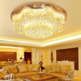 Contemporary Flush Mount Crystal Ceiling Light Luxury Round Lighting
