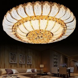 Contemporary Simple Flush Mount Crystal Ceiling Light Round
