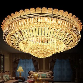 Luxury Crystal Ceiling Light Gold Flush Mount Round Lighting