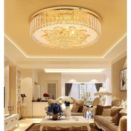 Graceful Flush Mounted Light Gold Crystal Ceiling Light