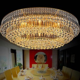 Flush Mount Crystal Ceiling Light European Oval Light