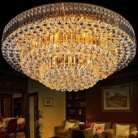 Flush Mount Crystal Ceiling Light European Round Lighting