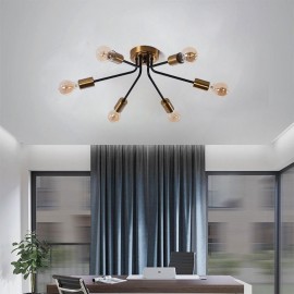 Sputnik Chandelier 6-Light Semi Flush Mount Ceiling Light Fixture