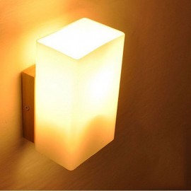 Nordic Wood Wall Lamp Glass Lampshade Sconce Light