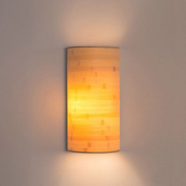 Japanese Bamboo Wall Light Simple Semicircle Wall Sconce Bedside Lighting