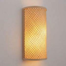 Semi-cylindrical Bamboo Wall Light Creative Bedside Wall Sconce Stairs Rural Lighting