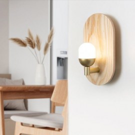 Decoration Wall Wood Lamp Entrance Aisle Lights Nordic Bedside Wall Light