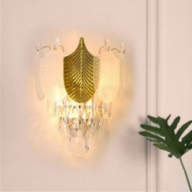 Crystal Wall Sconce Modern Wall Light Fixture 2X E12/E14 Base