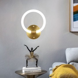 Modern Wall Light Fixtures Round Ring Wall Sconces Tricolor Dimming