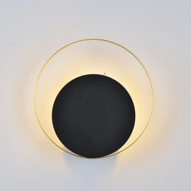 Modern Style Wall Light Black Circular Wall Sconce Creative Lamp Bedside Lighting