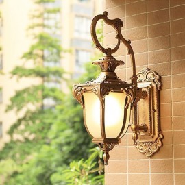 European Retro Outdoor Light Waterproof Carved Wall Light Courtyard Corridor