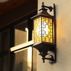 Chinese Outdoor Wall Sconce Waterproof Window Grille Wall Lamp