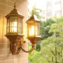 European Outdoor Wall Sconce Waterproof Double Castle Wall Light