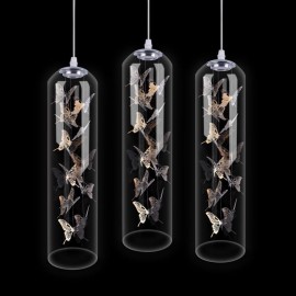 Glass Pendant Light Creative Nordic Cylinder Lamp Butterfly Light Light