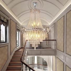 Modern Crystal Chandelier Contemporary Elegant Ceiling Light Fixture Duplex Stair