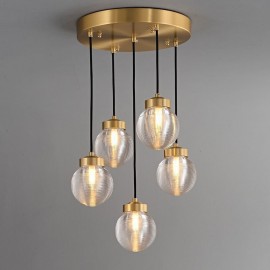 American Cluster Pendant Lamp Light Luxurious Glass Ball Ceiling Light