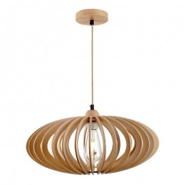 Log Basswood Ceiling Light 17cm Oval Wooden Lampshade