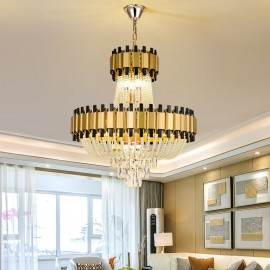 Crystal Pendant Light Gold Luxury Decrative Ceiling Lamp 60cm