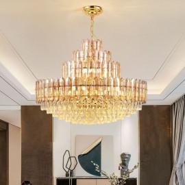 Crystal Pendant Light Four Layers Luxury Decrative Ceiling Light 80cm
