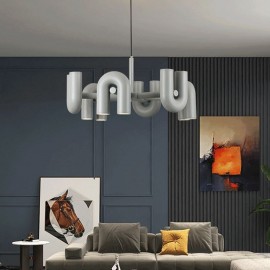 Pendant Light Round Wrought Iron U-shaped Ceiling Light 90° Rotating Shade