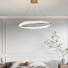 Pendant Light Wrought Iron Acrylic Ring Single Circle Ceiling Light