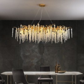 Nordic Pendant Light Golden Branch G9 Glass Chandelier