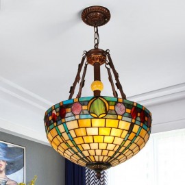 Stained Glass Pendant Light Decorative Hanging Lamp