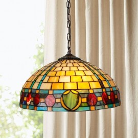 Stained Glass Pendant Lights Vintage Hanging Lamp
