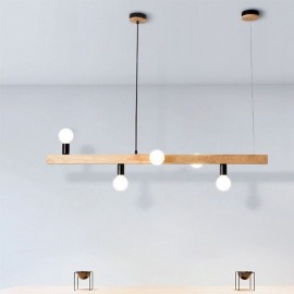 Japanese Wooden Pendant Light Molecule Chandelier Dinning Room