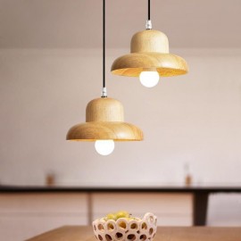 Japanese Wood Pendant Light Hat Hanging Light