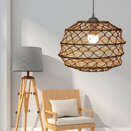 Modern Pastoral Pendant Light Creative Rattan Hanging Light With Foldable Lampshade