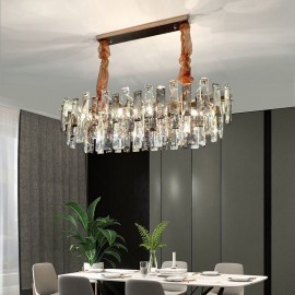 European Glass Chandeliers Light Oval Pendant Lamps