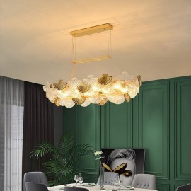 European Glass Pendant Light Fan Shaped Art Chandelier