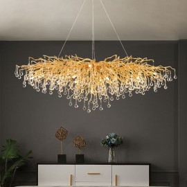 Luxury Crystal Chandeliers Gold Modern Ceiling Hanging Lamp Dining